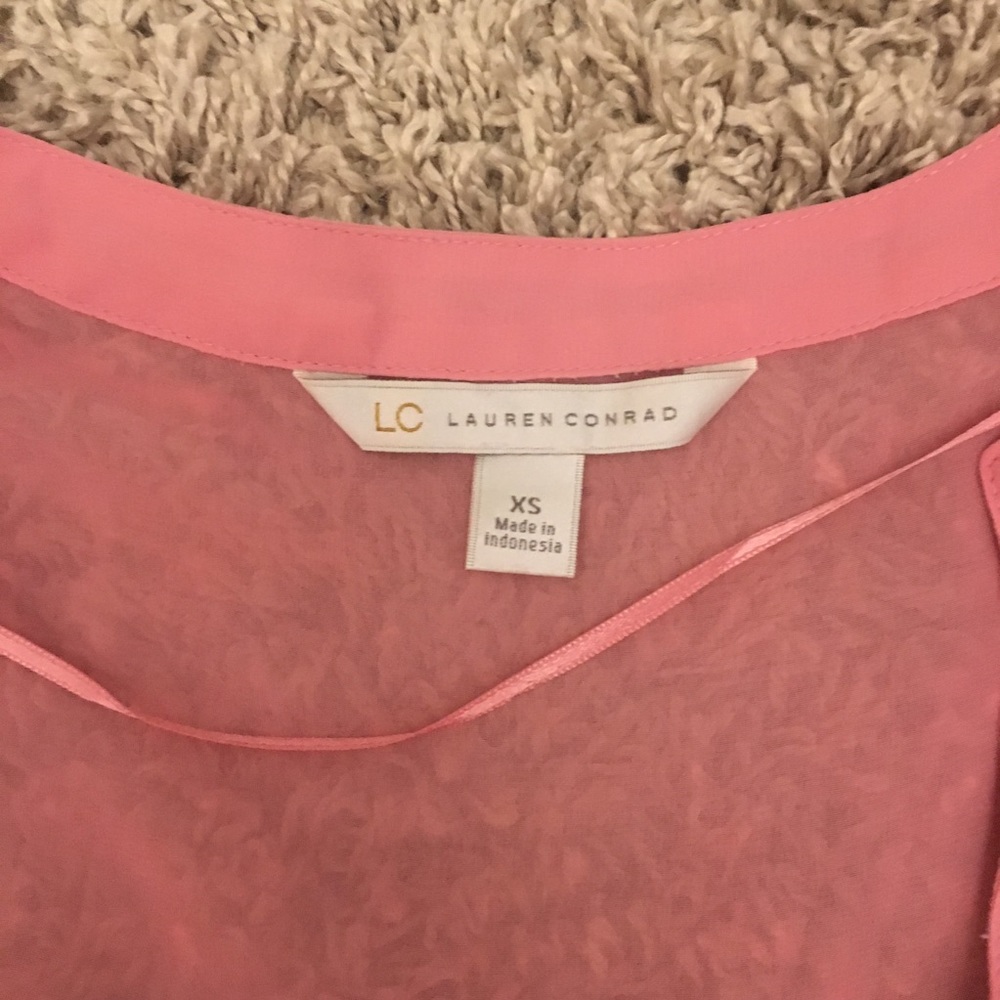 Lauren Conrad Pink Sheer Blouse Size XS - Picture 7 of 7